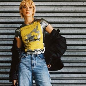 NWT Glenn Martens x H&M Printed Metallic T-shirt